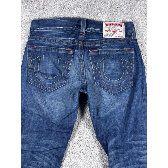 True Religion World Tour Denim Jeans Men's Dark Wash St Lg Sz 32 (measures 34) - Picture 1 of 16